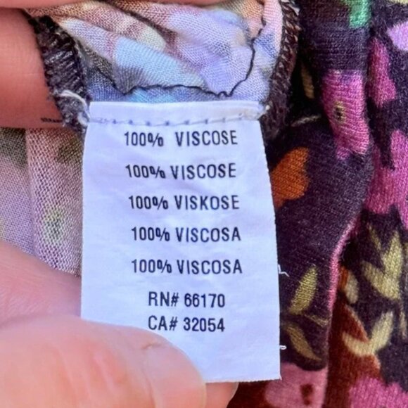 Blank London Womens 1X Long Sleeve Multicolor Boho Chic Floral Peasant Blouse - Picture 5 of 5